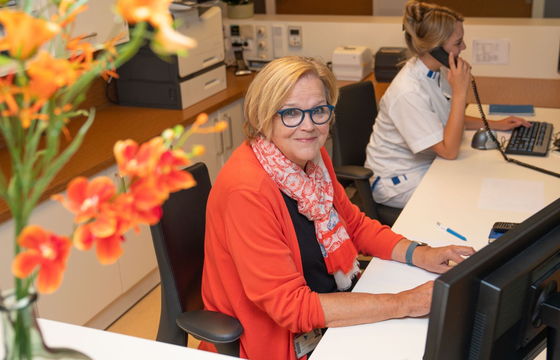 Op de foto de receptie van de dialysekliniek in Emmen