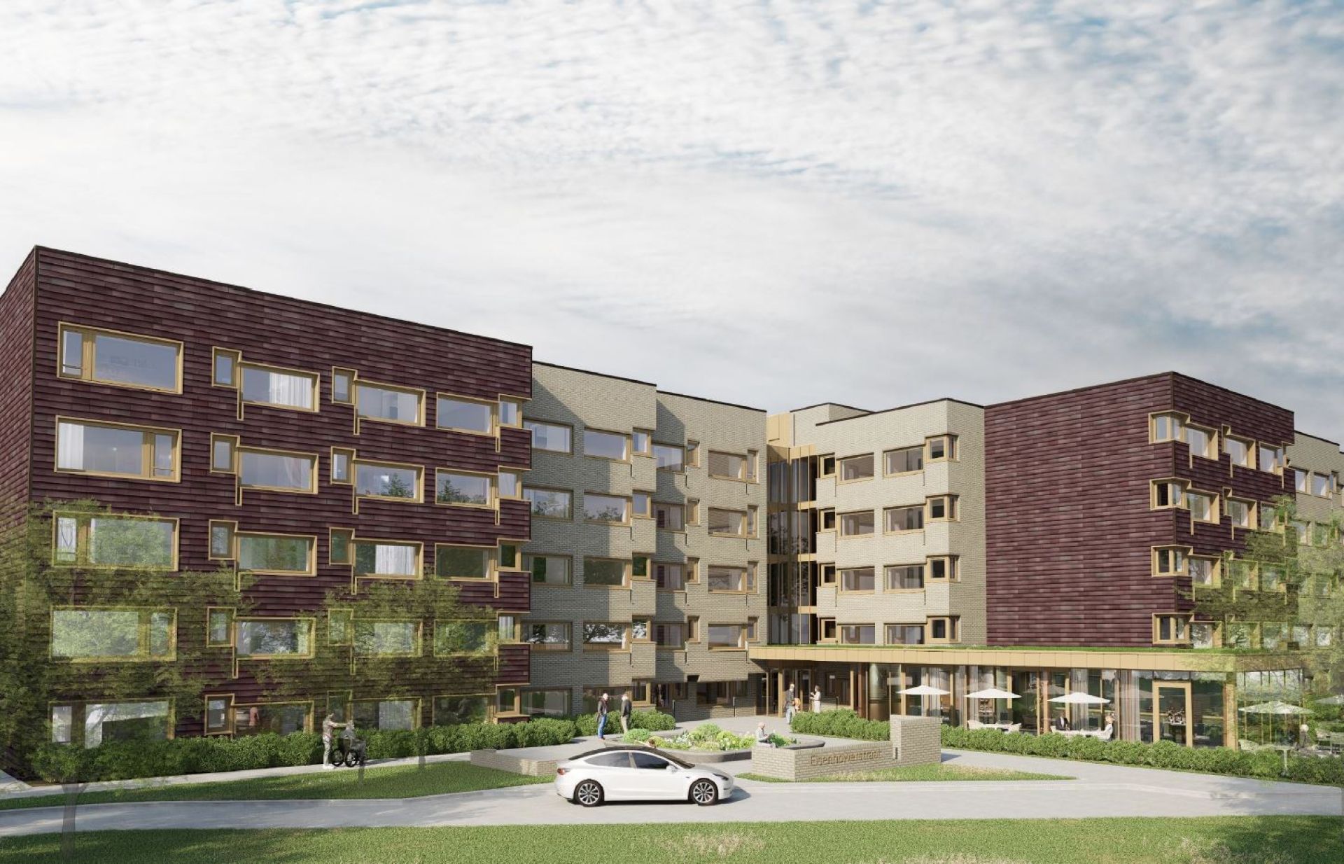 Sfeerimpressie van de voorzijde van het nieuwe Olden Kinholt