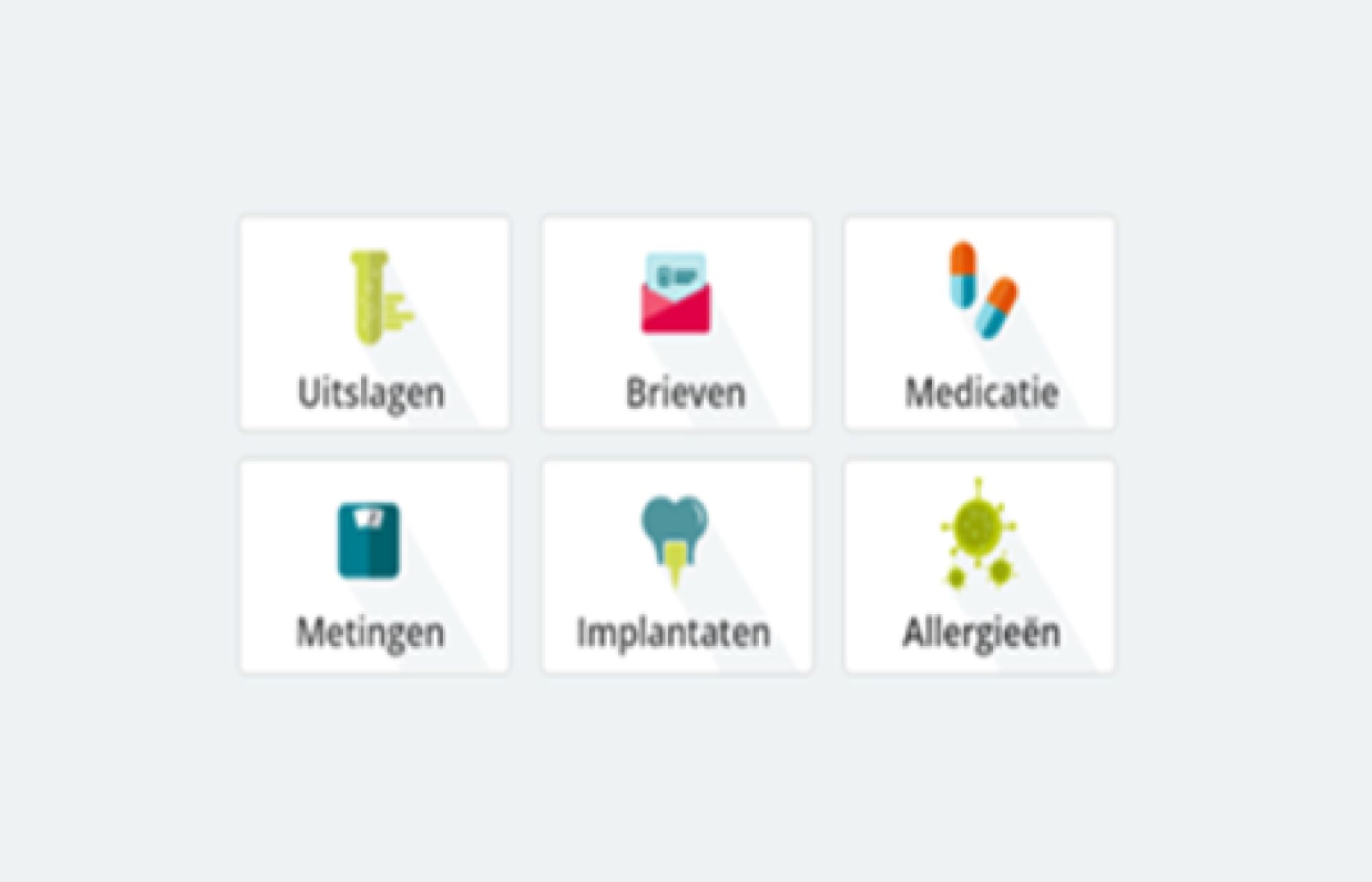 screenshot van mijndossier, onderdeel van patiëntenportaal mijnTreant