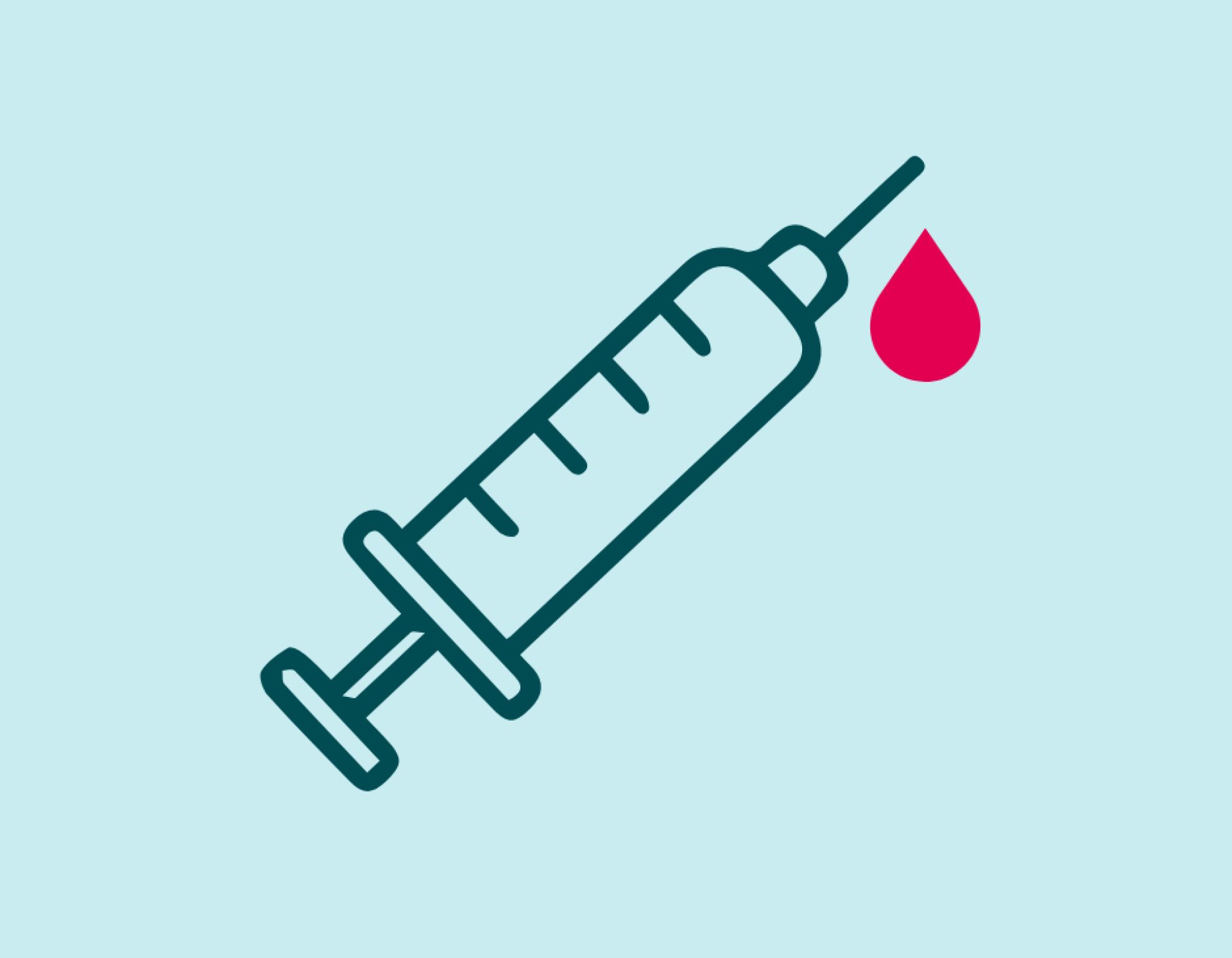 Getekende afbeelding van een injectiespuit